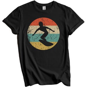 Surfing Shirt - Vintage Retro Surfer T-Shirt - Surfing Gift - Surfing Icon Shirt Black