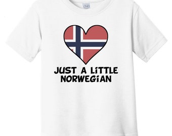 Just A Little Norwegian Baby T-Shirt - Funny Norway Flag Infant / Toddler Shirt