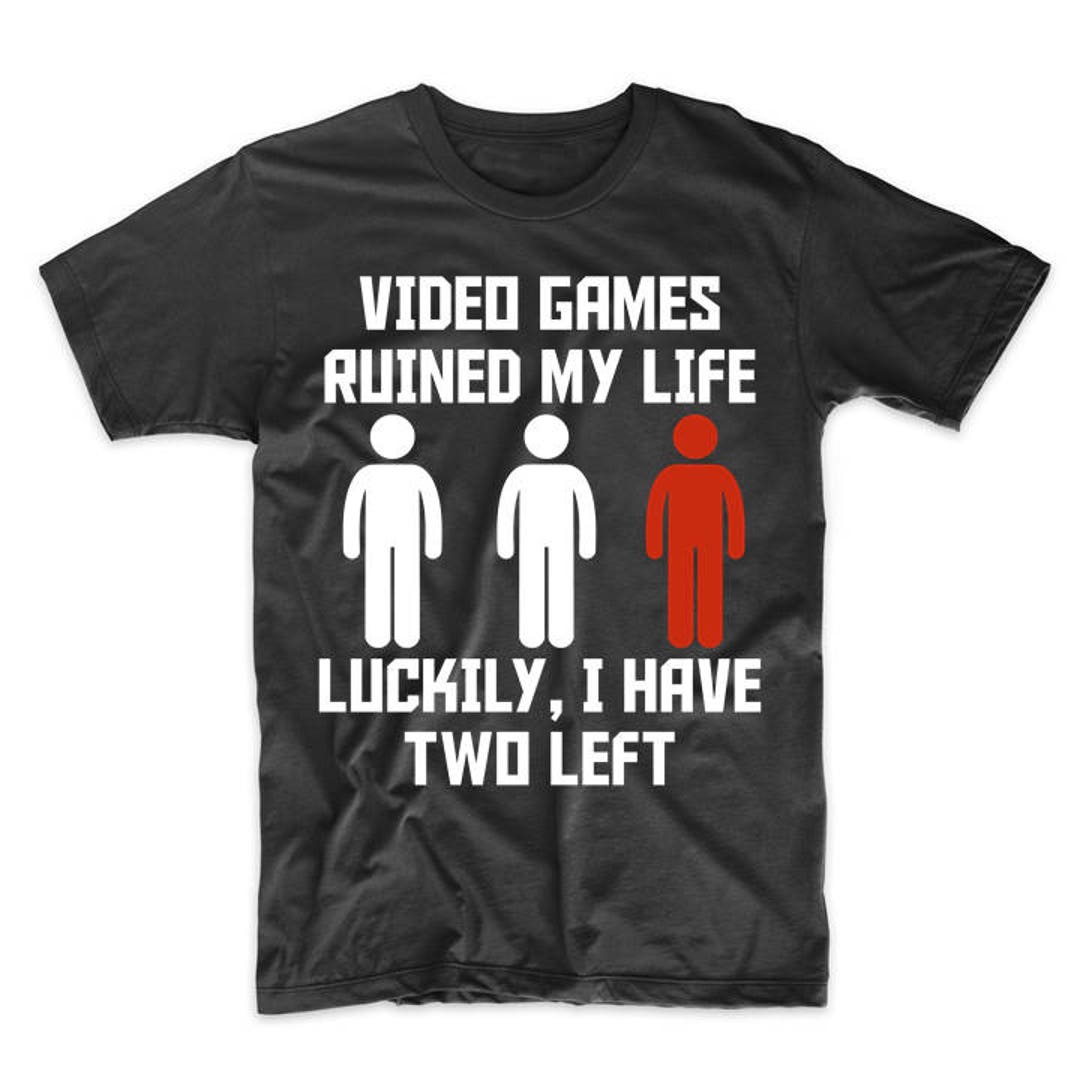 Life's A Glitch Then Lag Video Game Crewneck T Shirts Boy Girl Teen Brisco  Brands L