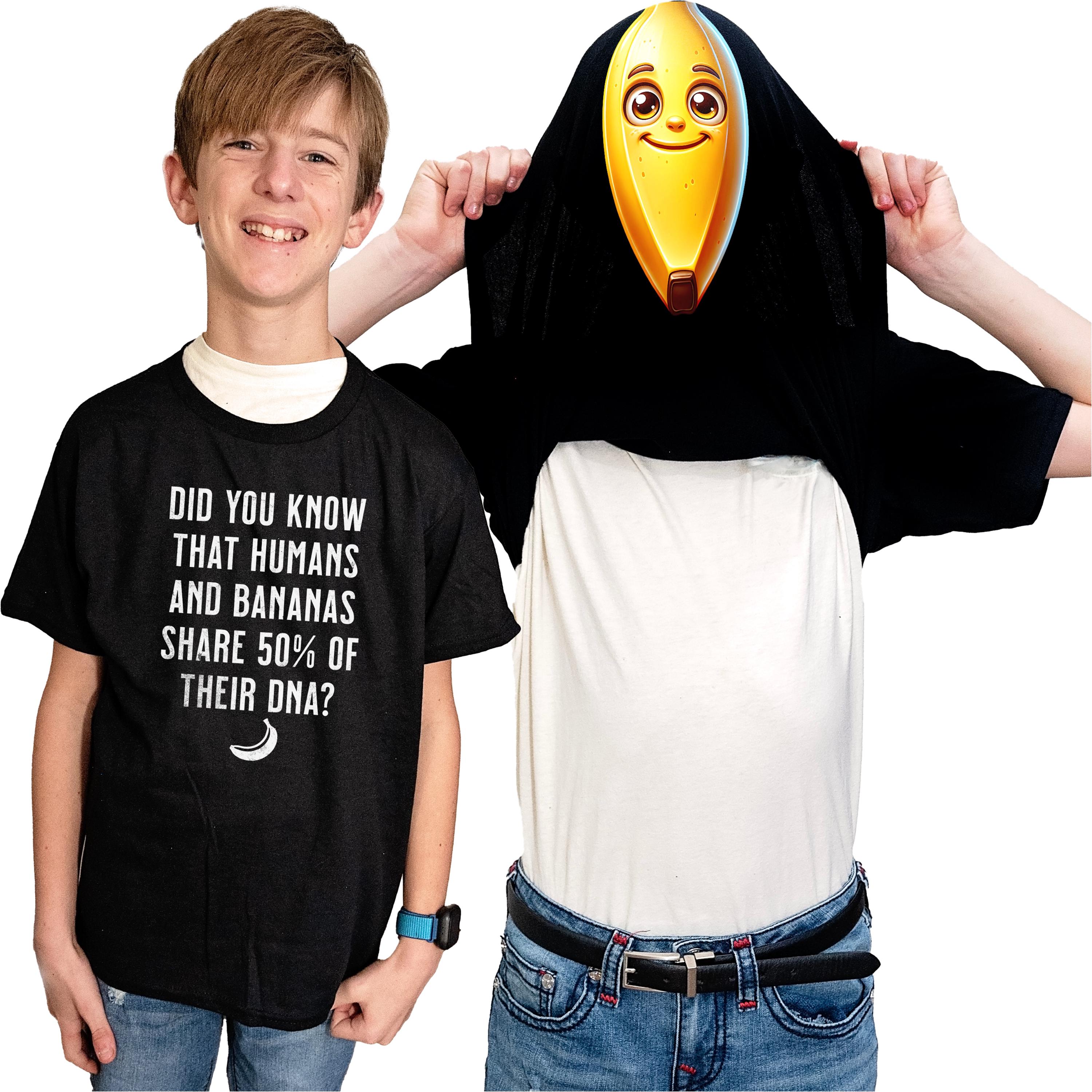 Humans Share 50% DNA With Bananas Flip Shirt - Funny Banana Face T