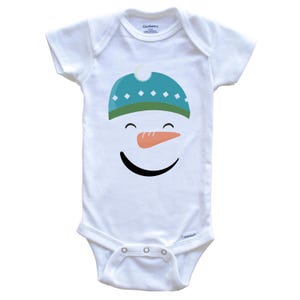 Christmas Baby Bodysuit - Cute Snowman Face Baby One Piece