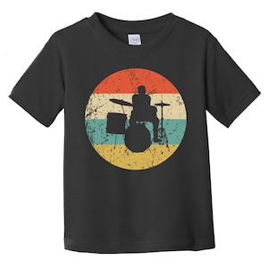 Toddler Drums Shirt - Retro Drummer Icon Toddler T-Shirt