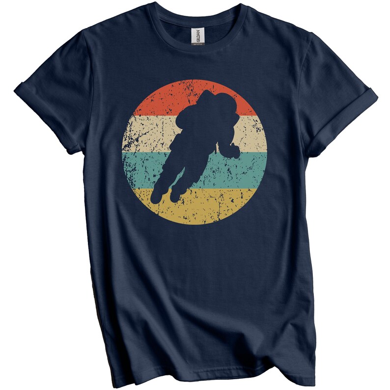 Astronaut Shirt - Astronaut Gift - Retro Space Science T-Shirt - Spaceman Shirt Navy Blue