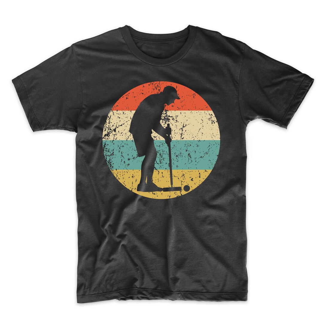 Croquet Tshirt Man Playing Croquet Silhouette Retro Croquet Shirt Etsy