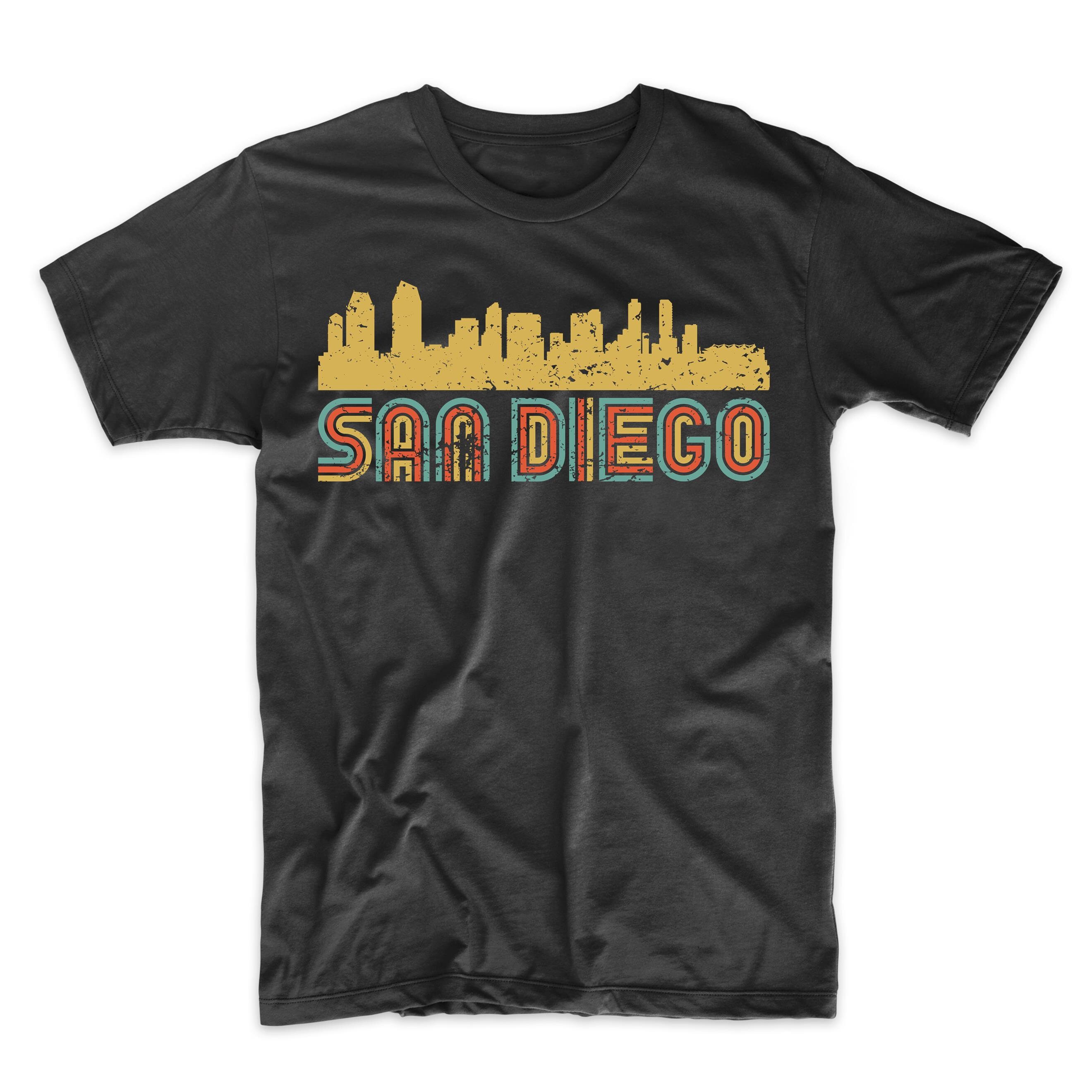 Men's San Diego Shirt - Retro Vintage Style San Diego California Skyline T-Shirt