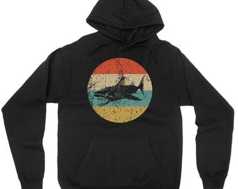 Great White Shark Hoodie - Retro Megalodon Hooded Sweatshirt - Shark Icon Hoodie