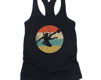 Soccer Tank Top - Retro Female Soccer Player Tank Top - Women's Racerback Tank Top - Girls Sports Female Athlete Shirt