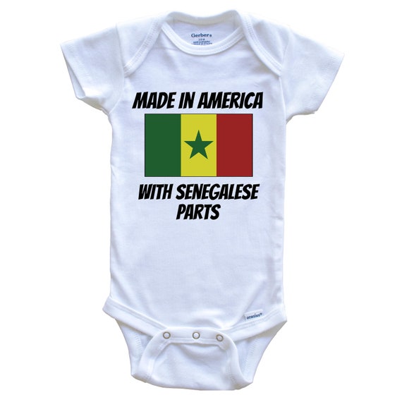 Made In America With Senegalese Parts Senegal Flag Funny Baby Etsy New Zealand