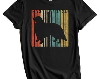 Great Pyrenees Shirt - Retro Great Pyrenees T-Shirt - Gift for Great Pyrenees Owner - Vintage Style Dog Silhouette Cracked Worn Distressed