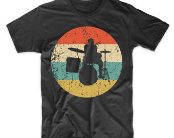 Drums Shirt - Retro Style Music Men's T-Shirt - Drummer Shirt