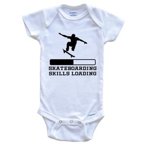 Skateboarding Skills Loading Baby Bodysuit - Funny Skateboarding Baby One Piece