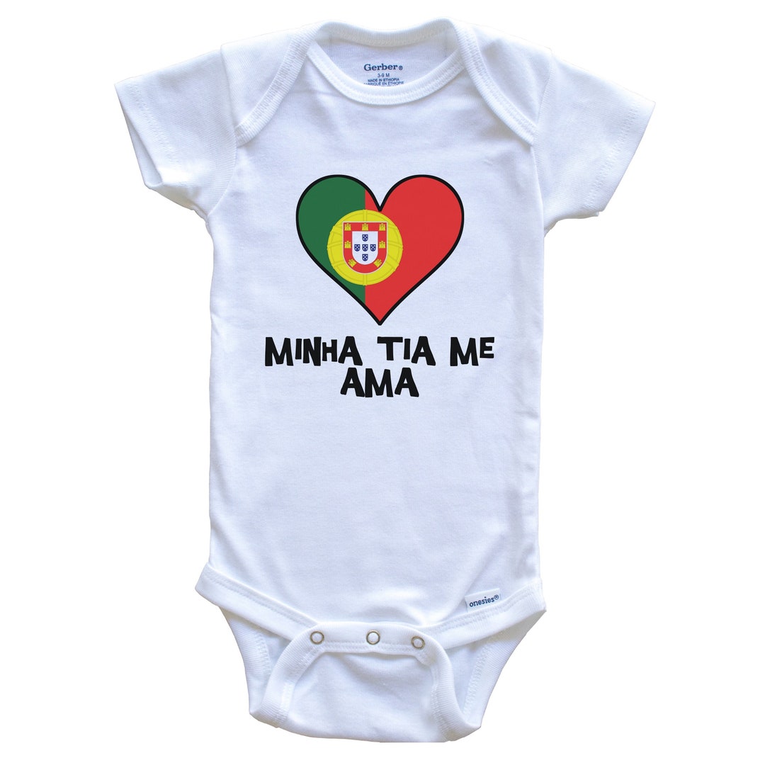 My Aunt Loves Me Portuguese Language Portugal Flag Heart Baby Etsy