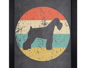 Schnauzer Art Print - Retro Schnauzer Wall Art - Dog Silhouette Icon Artwork - 8"x10" Framed or Unframed