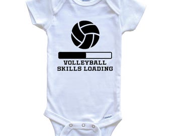 Volleyball Skills Loading Baby Bodysuit - Funny Volleyball Baby One Piece