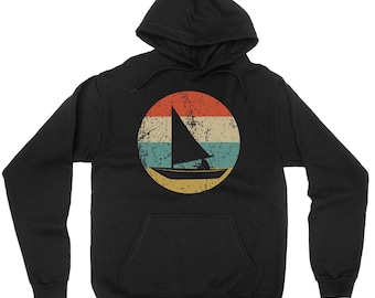 Sailing Hoodie - Retro Sail Boat Hooded Sweatshirt - Sail Boat Icon Hoodie