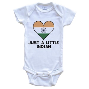 Just A Little Indian One Piece - Funny India Flag   Baby Bodysuit