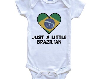 Just A Little Brazilian Baby Bodysuit - Funny Brazil Flag   Baby Bodysuit