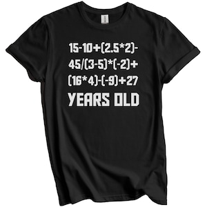 Camiseta engraçada de matemática para o 65º aniversário - Camiseta com equação algébrica para quem completa 65 anos - Presente de aniversário de 65 anos com tema de matemática - Camiseta com problema de matemática para professor de matemática
