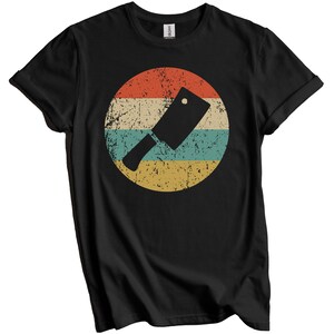 Butcher Shirt - Butcher Gift - Vintage Retro Meat Cleaver T-Shirt - Butcher Icon Shirt Black