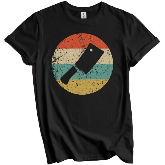 Butcher Shirt - Butcher Gift - Vintage Retro Meat Cleaver T-Shirt - Butcher Icon Shirt