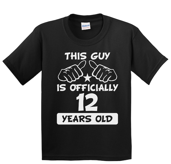 Boys 12th Birthday Shirt This Guy is Officially 12 Years Old Kids T shirt by Really Awesome Shirts Etsy UK