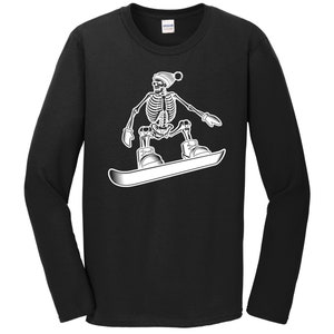 Long Sleeve Snowboarding Shirt - Skeleton Snowboarder Cool Snowboard T-Shirt