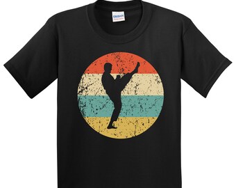 Kids Karate Shirt - Retro Martial Arts Icon Shirt - Youth Karate T-Shirt - Karate Gift for Kids