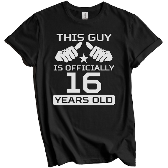 16th Birthday Shirt - This Guy Is Officially 16 Years Old Funny Birthday T-Shirt for Boys - 16th Birthday Party Shirt, 16th Birthday Gift