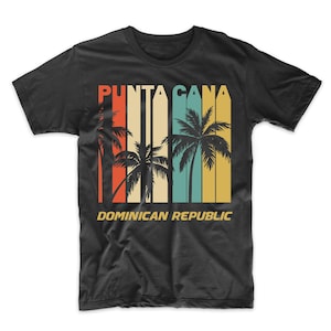 Retro Punta Cana Dominican Republic Palm Trees Vacation T-Shirt - Men&#39;s Punta Cana Shirt