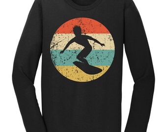 Surfing Shirt - Vintage Retro Surfer Long Sleeve T-Shirt - Surfing Icon Shirt