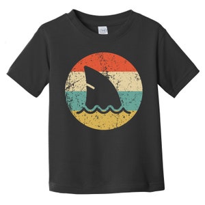 Toddler Shark Shirt - Retro Shark Fin Icon Toddler T-Shirt