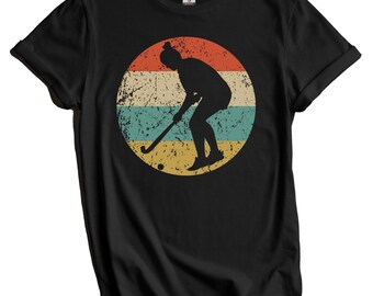 Field Hockey Shirt - Field Hockey Coach Gift - Retro Field Hockey Player Icon T-Shirt