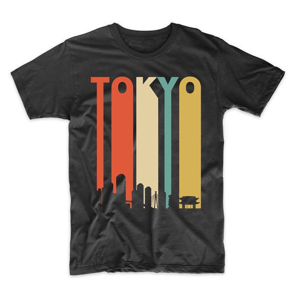 Men's Tokyo Shirt - Vintage Retro 1970's Style Tokyo Japan Cityscape Downtown Skyline T-Shirt