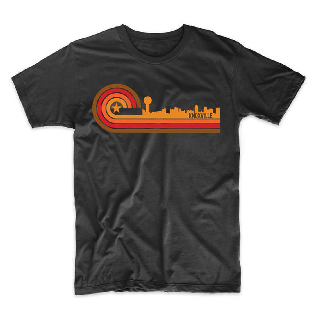 Men's Knoxville Shirt Retro Style Knoxville Tennessee Skyline Tshirt