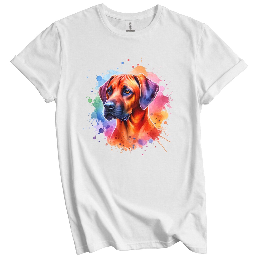 Rhodesian Ridgeback Clothes Rhodesian Ridgeback Shirt Rhodesian Ridgeback Rainbow Watercolor ...