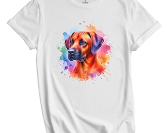 Rhodesian Ridgeback Shirt Rhodesian Ridgeback Rainbow Watercolor Portrait Dog Lover T-Shirt Rhodesian Ridgeback Gift Rhodesian Ridgeback Mom