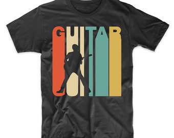 Men's Guitar Shirt - Retro 1970's Style Guitar Guitarist Musician T-Shirt by Really Awesome Shirts