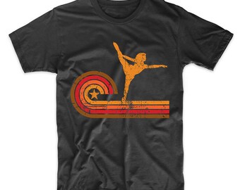 Figure Skating Shirt - Retro Style Figure Skater Silhouette Figure Skating T-Shirt by Really Awesome Shirts