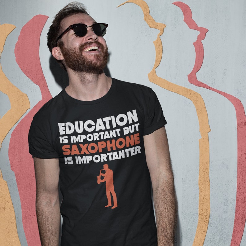Education is Important But Saxophone Logo is Importanter Kids Tee Shirt 2T-XL