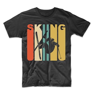 Retro Skiing Shirt - Vintage 1970's Style Extreme Skier Silhouette T-Shirt by Really Awesome Shirts