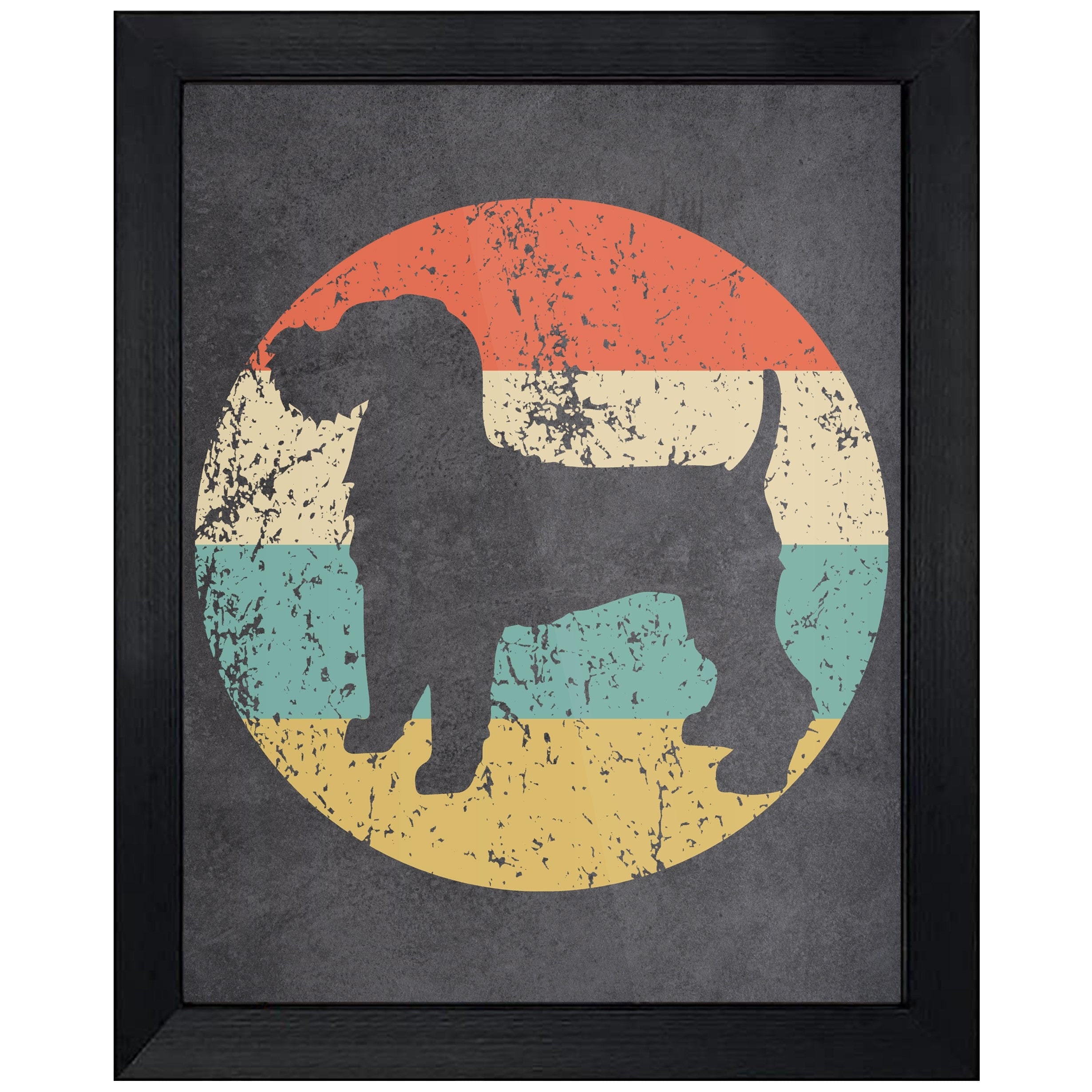 Welsh Terrier Art Print - Retro Welsh Terrier Dog Breed Icon Wall Art - 8"x10" Framed or Unframed