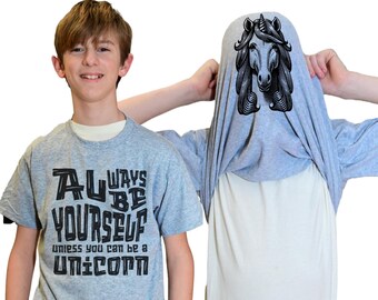 Always Be Yourself Unless You Can Be A Unicorn Flip Shirt - Funny Unicorn Face Flip Tee T-Shirt for Kids and Adults