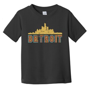 Detroit Toddler Shirt - Retro Style Detroit Michigan Skyline Toddler T-Shirt