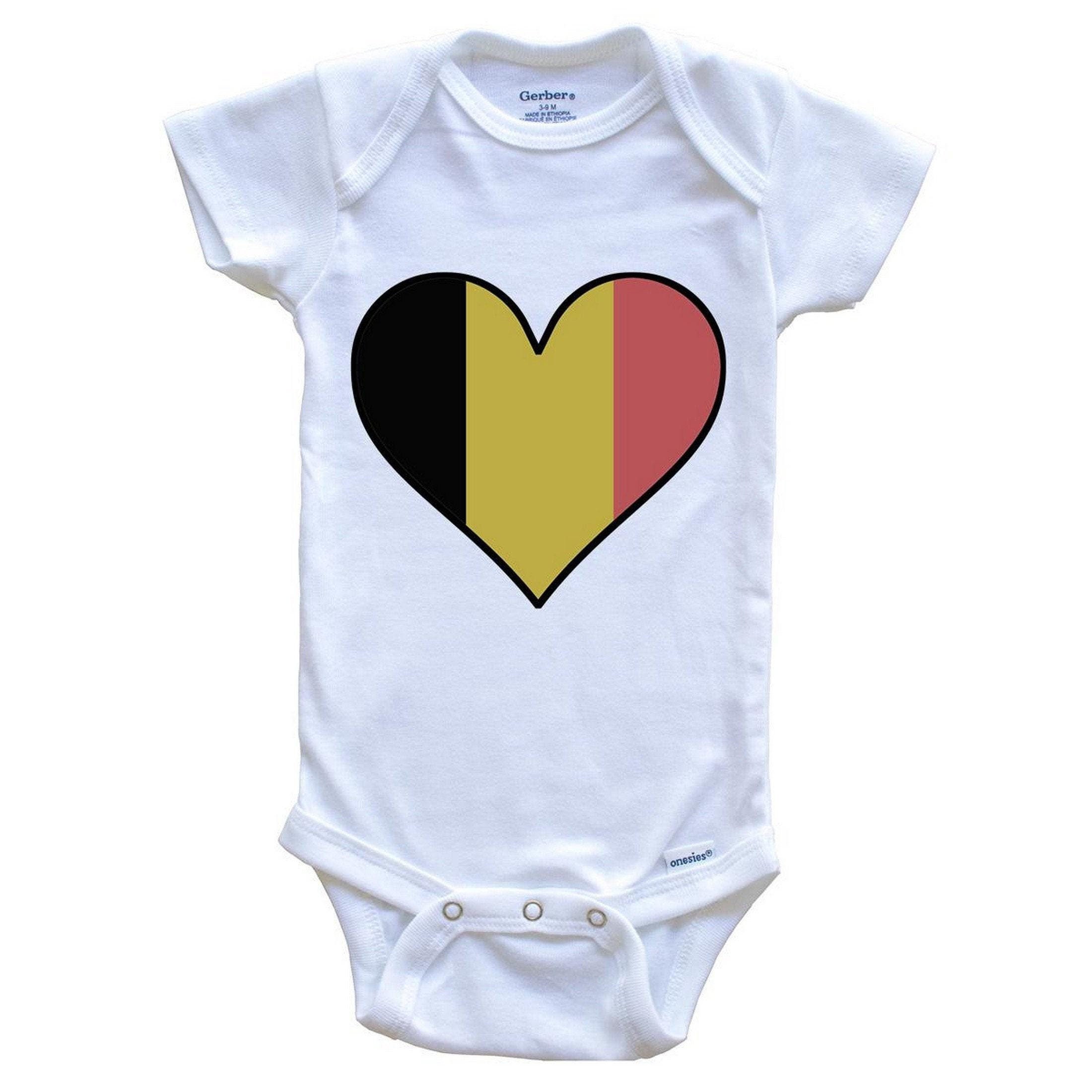 Tiny HugSomeone In Belgium Loves Me Belgian Flag Heart One Piece Baby Bodysuit New Born Baby Shower Gift New Parents Gift