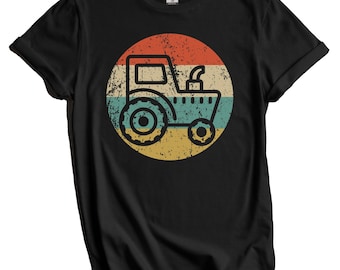 Farmer Shirt - Farming Gift - Gift for Farmer - Retro Tractor Icon T-Shirt - Farm Shirt