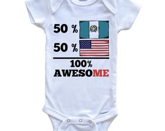 50 Prozent Guatemalteken 50 Prozent Amerikaner 100% fantastisch Guatemala-Flaggen-Baby-Bodysuit Guatemaltekischer Baby-Bodysuit