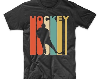 Retro Hockey Shirt - Vintage 1970's Style Hockey Player T-Shirt by Really Awesome Shirts