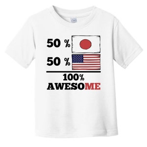 50 Percent Japanese 50 Percent American 100% Awesome Funny Baby T-Shirt - Japan Flag Japanese American Infant / Toddler Shirt