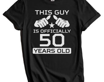 50th Birthday Shirt - This Guy Is Officially 50 Years Old Funny Birthday T-Shirt for Men - 50th Birthday Party Shirt, 50th Birthday Gift