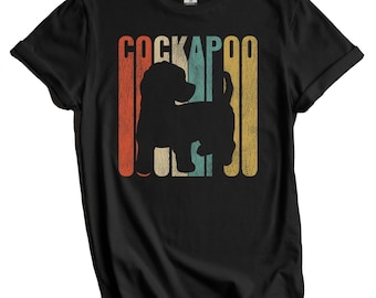 Cockapoo Shirt - Retro Cockapoo T-Shirt - Geschenk für Cockapoo Besitzer - 1960er 1970er Jahre Vintage Style Hund Silhouette rissig getragen abgenutzt